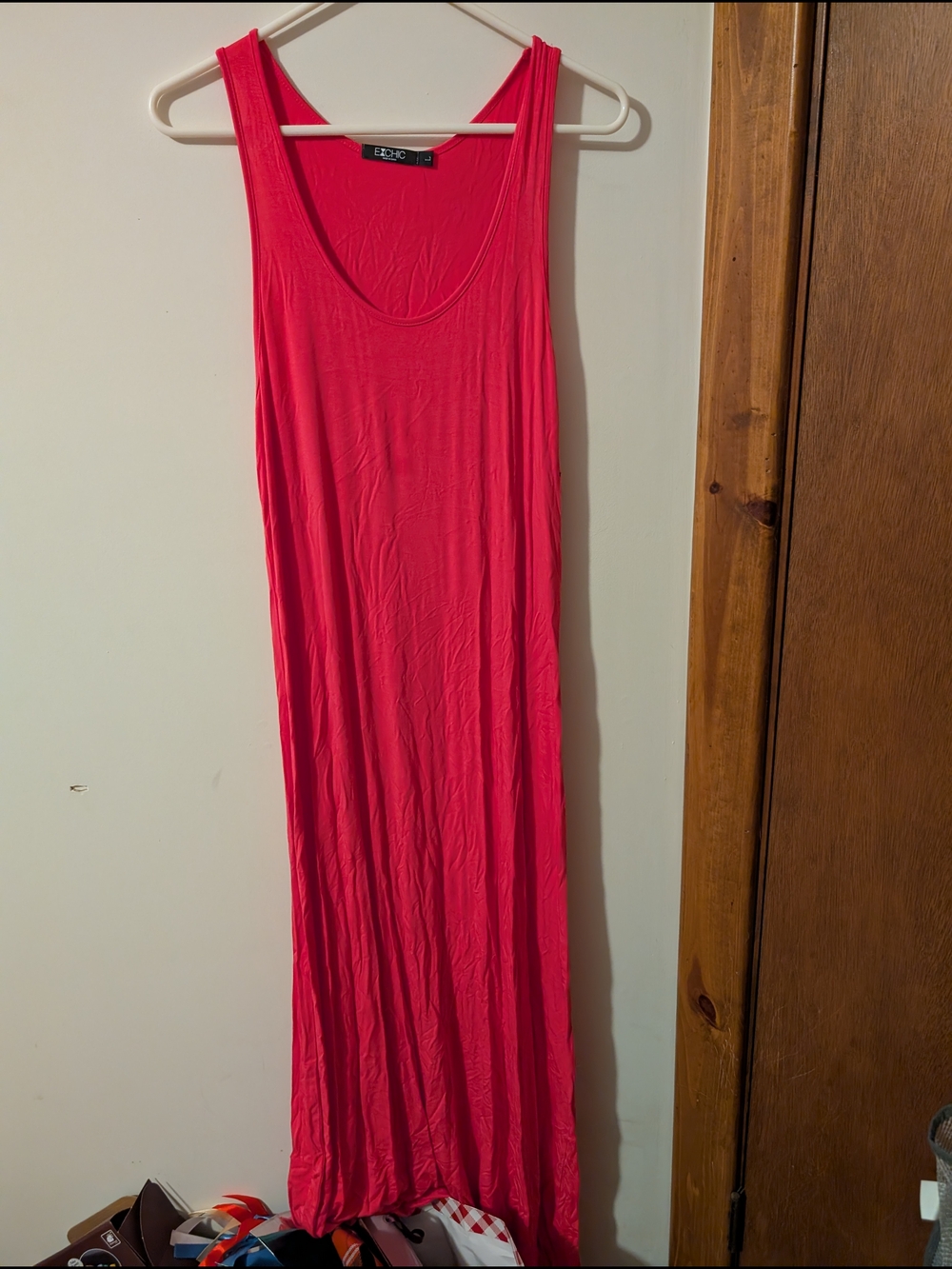Pink Scoop Neck Maxi Dress